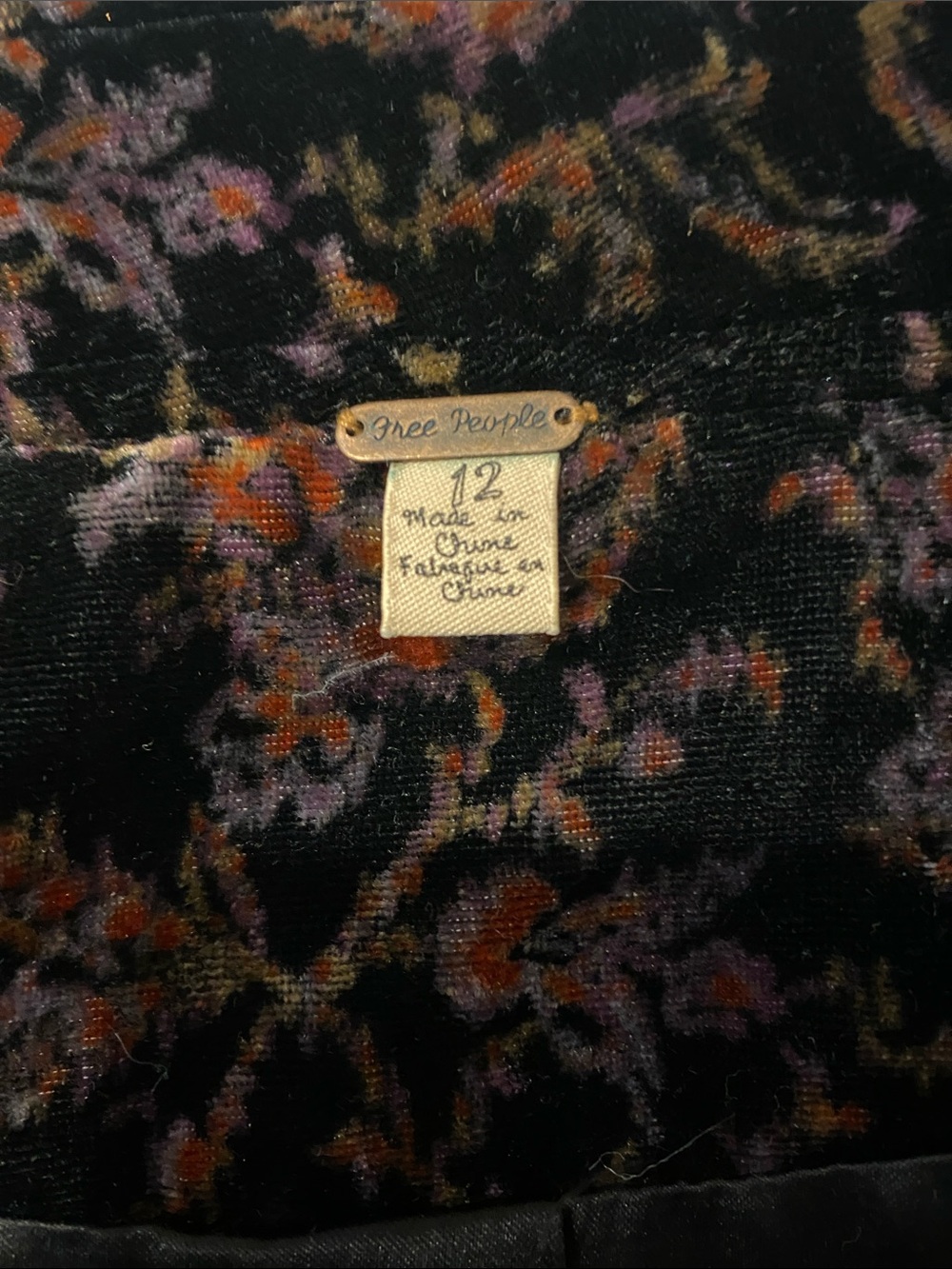 Free People Black Velvet Cropped Floral-Embroidered Jacket - Picture 2 of 7